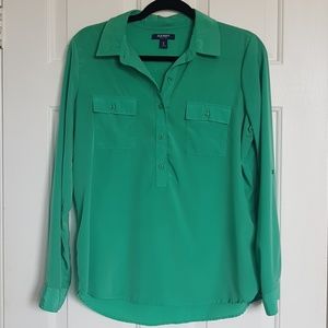 Light Green Old Navy Blouse Long Sleeve